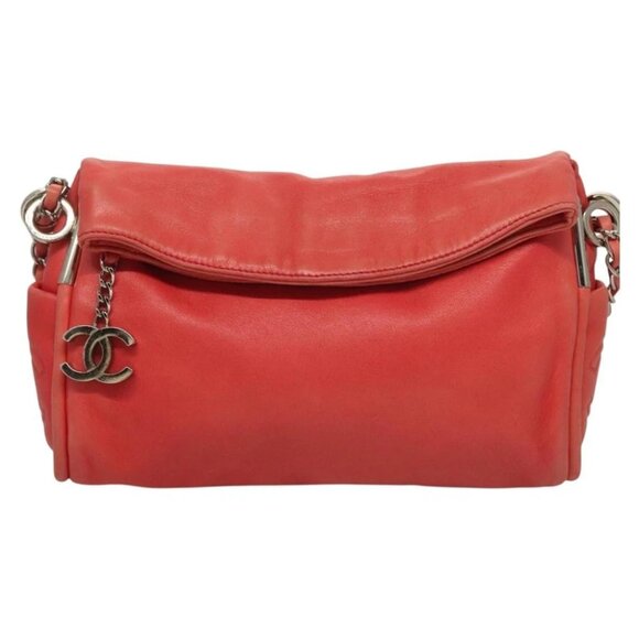 CHANEL Chain Shoulder Bag Lamb Skin Pink Silver CC - Picture 1 of 16